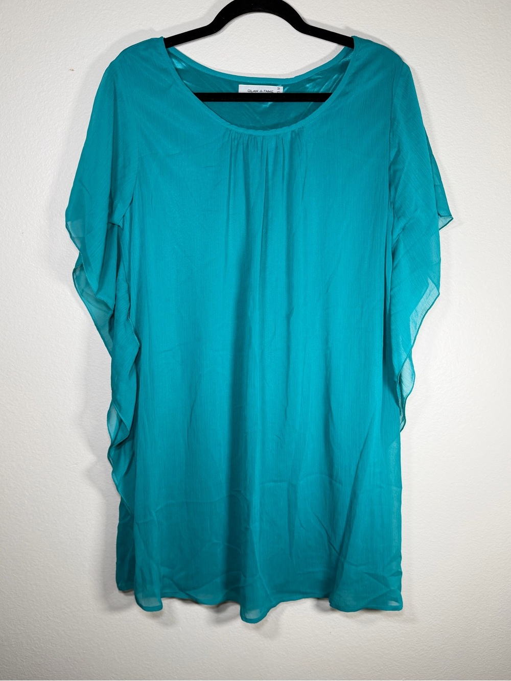 Vintage Glam & Fame Flowy Retro Mermaidcore Mini Dress Party Whimsical Y2K